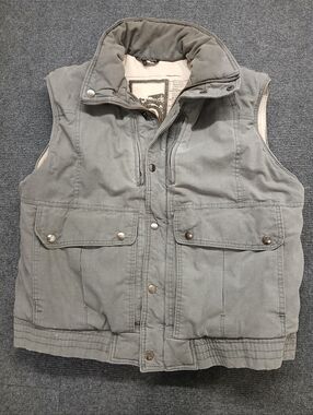 La SUPREME Men's Sz LG Cotton Puffer Vest in Greenish/Gray